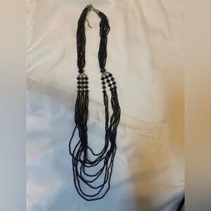 Elegant Black Beaded Necklace